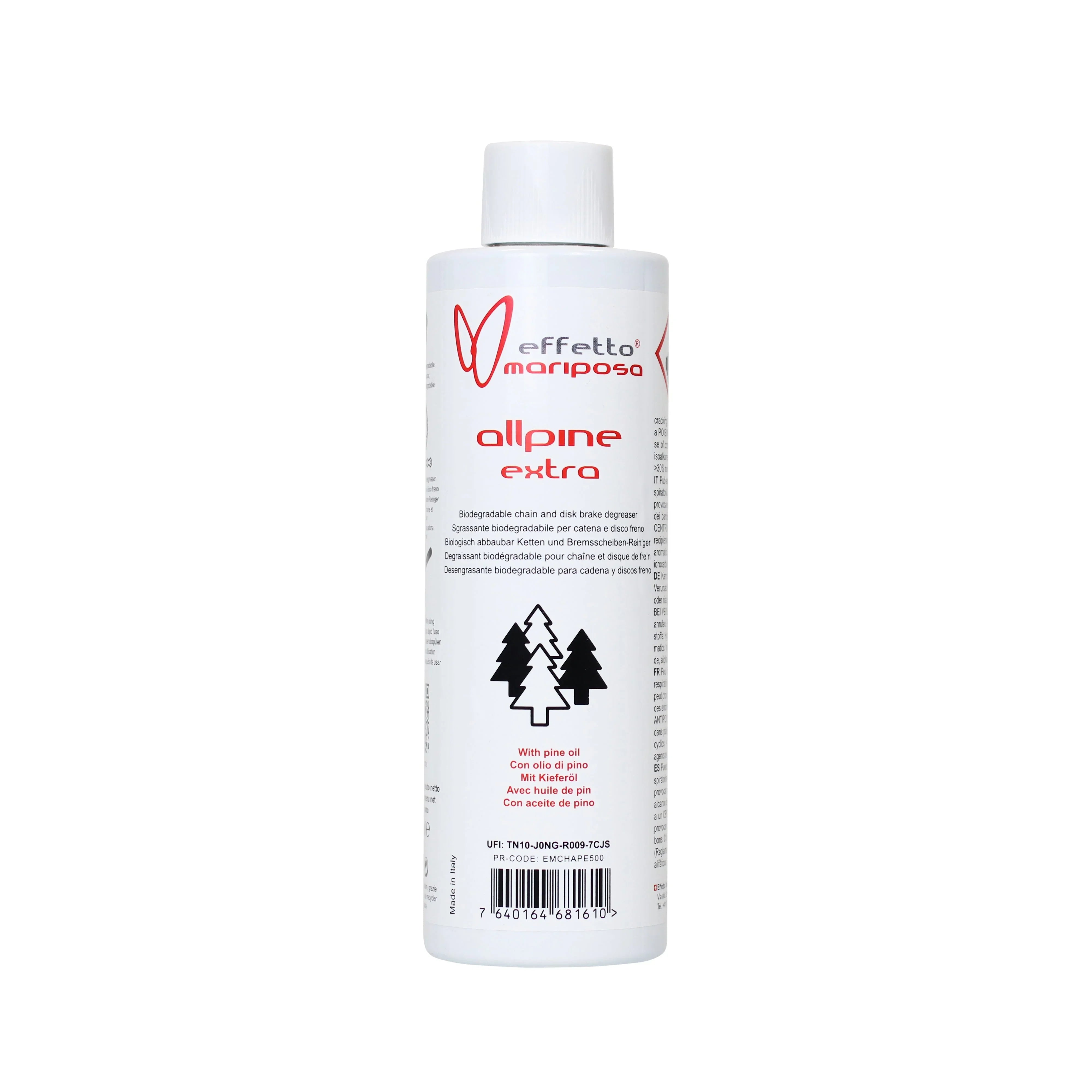 Effetto Mariposa Allpine Extra 500ml biodegradable chain and disc brake degreaser bottle
