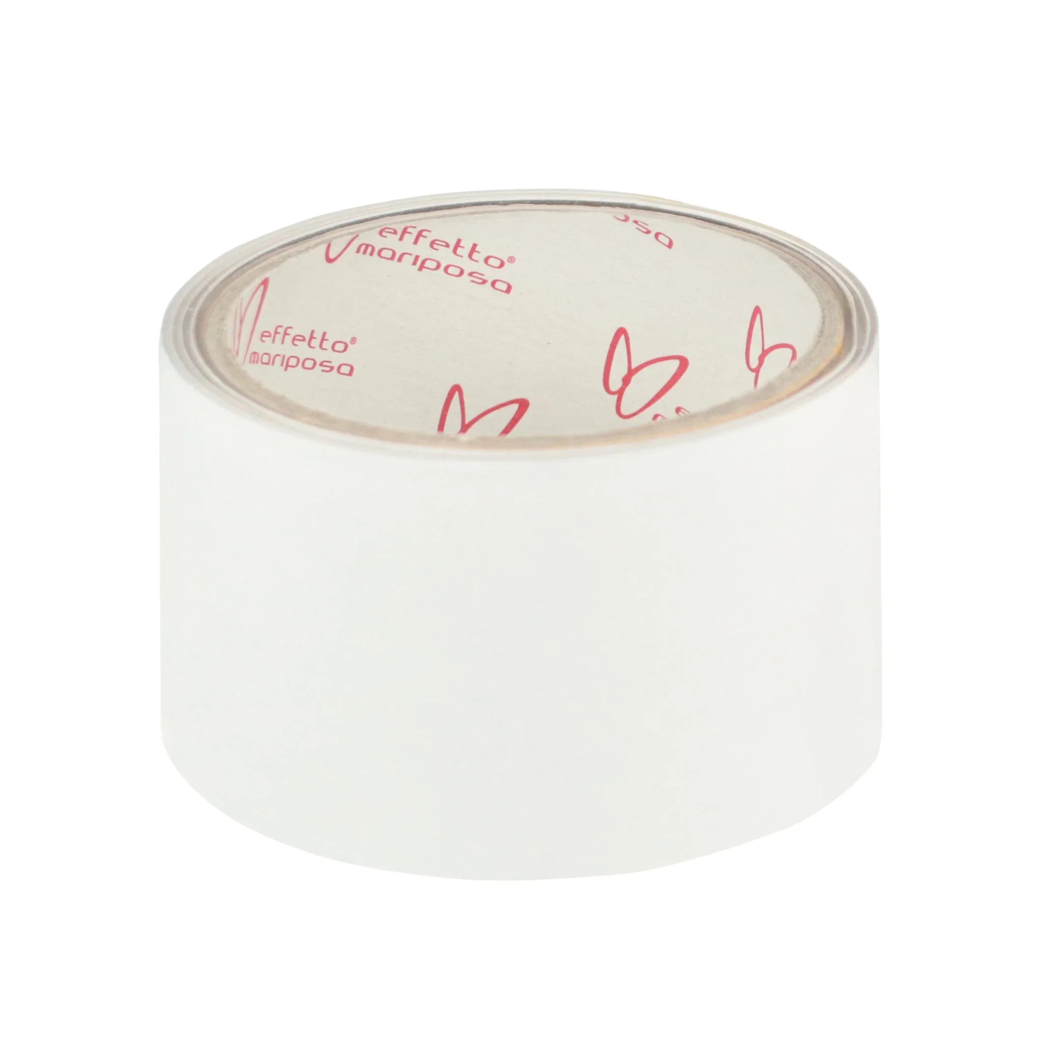 Clear protective bike frame tape roll for off-road cycling, isolated on white background