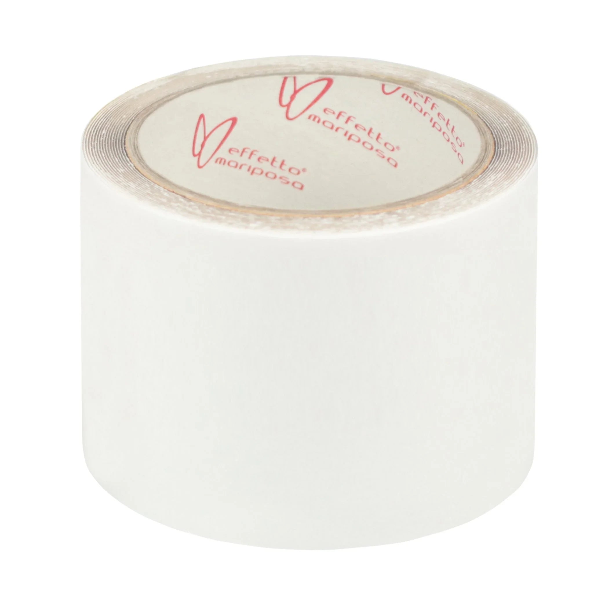 Clear protective adhesive tape roll for bike frame protection, isolated on white