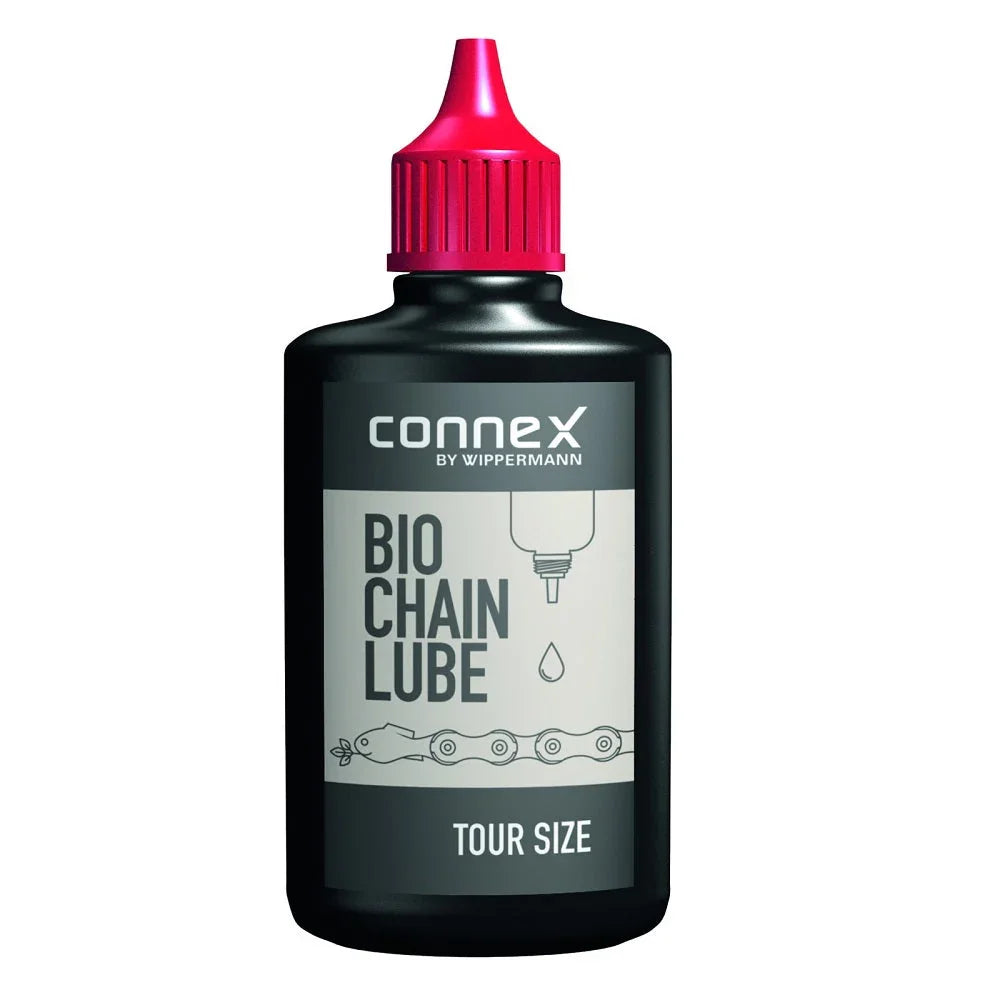 Connex Bio Chain Lube tour size bottle with red cap for bike chain lubrication