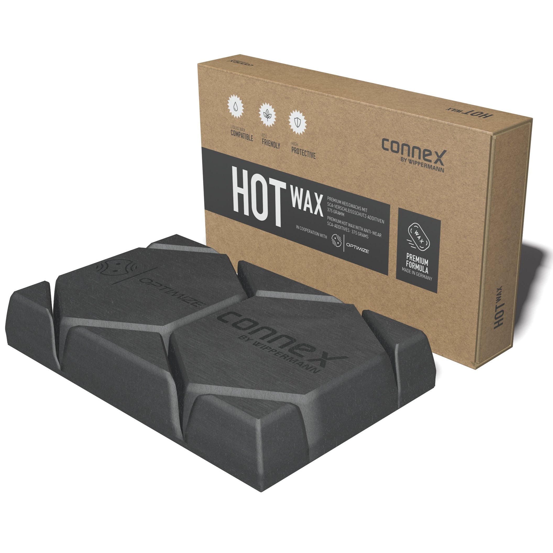 Connex hot wax blocks with packaging on a white background